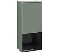 Villeroy und Boch Armoire latérale Finion F550PHGM 41.8x93.6x27cm, droite, étagère en dessous de Glossy Black, Olive Matt Lacquer