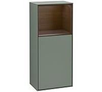 Villeroy und Boch armoire latérale Finion G500GNGM 41.8x93.6cm, gauche, émotion, étagère au-dessus Walnut Veneer , Olive Matt Lacquer