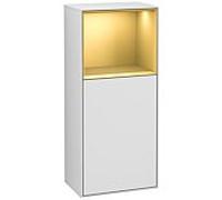 Villeroy und Boch Armoire latérale Finion G500HFMT 41.8x93.6cm, gauche, émotion, étagère au-dessus de l'or mat, laqué blanc mat