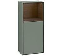 Villeroy und Boch Armoire latérale Finion G510GNGM 41.8x93.6cm, droite, émotion, étagère au-dessus Walnut Veneer , Olive Matt Lacquer
