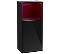 Villeroy und Boch Armoire latérale Finion G510HBPH 41.8x93.6cm, droite, émotion, étagère au-dessus Peony Matt , Glossy Black Lacquer