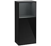 Villeroy und Boch Armoire latérale Finion G510HGPH 41.8x93.6cm, droite, émotion, étagère au-dessus de minuit Blue mat, Glossy Black Lacquer