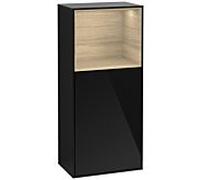 Villeroy und Boch Armoire latérale Finion G530PCPH 41,8 cm, droite, station de charge, Emotion, Regal Oak Venerr, Glossy Black Lacquer