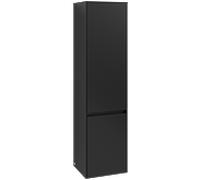 Villeroy & Boch Collaro armoire haute, 2 portes, charnières à gauche, 404x1538x349mm, C03300VL, Couleur: Façade/carcasse : Noir volcan, poignée : Noir volcan