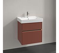 Villeroy und Boch Collaro meuble sous-vasque C008B0AH 55,4x54,6x44,4cm, évier au milieu, éclairage LED, vin rouge