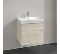 Villeroy und Boch Collaro meuble sous-vasque C009B0AA 60,4x54,6x44,4cm, évier au milieu, éclairage LED, chêne blanc