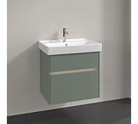 Villeroy und Boch Collaro meuble sous-vasque C009B0AF 60,4x54,6x44,4cm, évier au milieu, éclairage LED, vert tendre