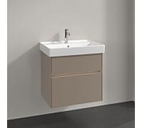 Villeroy und Boch Collaro meuble sous-vasque C009B0VM 60,4x54,6x44,4cm, évier au milieu, éclairage LED, taupe