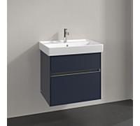 Villeroy und Boch Collaro meuble sous-vasque C009B0VQ 60,4x54,6x44,4cm, évier au milieu, éclairage LED, bleu marine