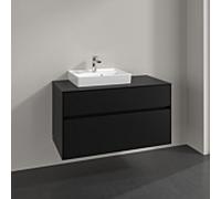 Villeroy und Boch Collaro meuble sous-vasque C01700VL 100x54,8x50cm, meuble sous-vasque à gauche, noir volcan