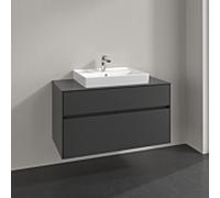 Villeroy und Boch Collaro meuble sous-vasque C01900VR 100x54,8x50cm, lavabo au milieu, graphite