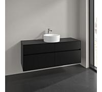 Villeroy und Boch Collaro meuble sous-vasque C04500VL 140x54,8x50cm, lavabo au milieu, noir volcan