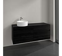 Villeroy und Boch Collaro meuble sous-vasque C046B0AB 140x54,8x50cm, meuble sous-vasque à gauche, éclairage LED 10,4W, chêne noir