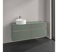 Villeroy und Boch Collaro meuble sous-vasque C046B0AF 140x54,8x50cm, meuble sous-vasque à gauche, éclairage LED 10,4W, vert tendre