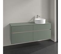 Villeroy und Boch Collaro meuble sous-vasque C047B0AF 140x54,8x50cm, meuble sous-vasque à droite, éclairage LED 10,4W, vert tendre