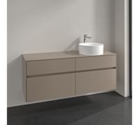 Villeroy und Boch Collaro meuble sous-vasque C047B0VM 140x54,8x50cm, meuble sous-vasque à droite, éclairage LED 10,4W, taupe