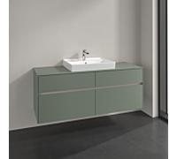 Villeroy und Boch Collaro meuble sous-vasque C08400AF 140x54,8x50cm, lavabo au milieu, vert tendre