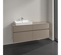 Villeroy und Boch Collaro meuble sous-vasque C08500VM 140x54,8x50cm, meuble sous-vasque à gauche, taupe