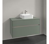 Villeroy und Boch Collaro meuble sous-vasque C096B0AF 100x54,8x50cm, meuble sous-vasque à droite, éclairage LED 7,3 W, vert tendre