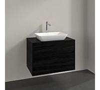 Villeroy & Boch V&B Meuble sous lavabo Collaro 80x54,8x50cm, vasque centrale, chêne noir Quantité:1