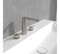 Villeroy und Boch Conum trois trous mitigeur lavabo TVW12700100164 sans garniture de vidange , nickel brossé noir