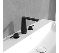 Mitigeur lavabo 3 trous VILLEROY ET BOCH Conum sans tirette Noir mat