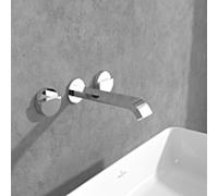 Villeroy und Boch Dawn kit de montage final TVZ10600200061 encastrable à trois trous mitigeur lavabo , sans garniture de vidange , montage mural, chromé