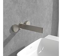 Villeroy und Boch Dawn set de montage final TVZ10600600064 encastré trois trous mitigeur lavabo , sans garniture de vidange , montage mural, nickel brossé noir