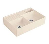 Villeroy und Boch double bac 632391FU poubelle, fonctionnement manuel, bac de repos, Ivoire