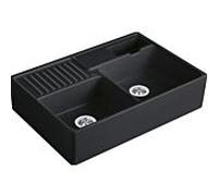 Villeroy und Boch double bac 632391S5 poubelle, fonctionnement manuel, bac de repos, ébène