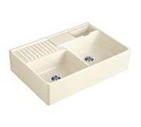 Villeroy und Boch évier double cuve 632392KR garniture de vidange , fonctionnement excentrique, restes de cuve, crème
