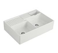 Villeroy und Boch évier double cuve 632392SM garniture de vidange , fonctionnement excentrique, restes de cuve, vapeur