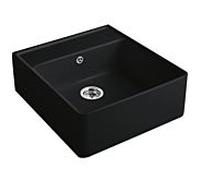 Villeroy und Boch évier simple cuve 632062S5 garniture de vidange , actionnement excentrique, kit de fixation, Ébène