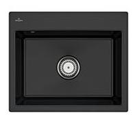 Villeroy und Boch évier Subway 33091FS5 avec garniture de vidage et fonctionnement manuel, ébène