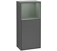 Villeroy und Boch Finion armoire côté F510GMGK 41.8x93.6x27cm, droite, haut plateau mat olive, anthracite mat