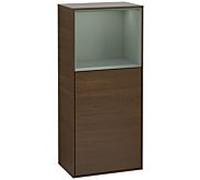 Villeroy und Boch Finion armoire côté F510GMGN 41.8x93.6x27cm, droite, haut plateau mat olive, placage noyer