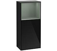 Villeroy und Boch Finion armoire côté F510GMPH 41.8x93.6x27cm, droite, haut plateau mat olive, Glossy Black Lacquer