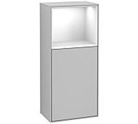 Villeroy und Boch Finion armoire côté F520GFGJ 41.8cm, à gauche, la station de charge, le plateau glacé laqué blanc, gris clair mat