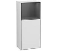 Villeroy et Boch Finion armoire côté F520GKMT 41.8cm, à gauche, la station de charge, une étagère Anthracite Matt laque, vernis blanc mat