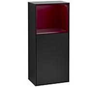 Villeroy und Boch Finion armoire côté F520HBPD 41.8cm, à gauche, la station de charge, une étagère Peony Matt laque, vernis noir mat