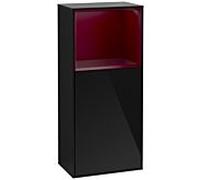 Villeroy und Boch Finion armoire côté F520HBPH 41.8cm, à gauche, la station de charge, une étagère Peony Matt Laque, Glossy Black Lacquer