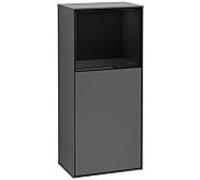 Villeroy und Boch Finion armoire côté F520PHGK 41.8cm, à gauche, la station de charge, une étagère Glossy Black Lacquer , anthracite mat