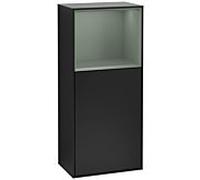 Villeroy et Boch Finion armoire côté F530GMPD 41.8cm, à droite, la station de charge, une étagère Olive Matt Lacquer , vernis noir mat