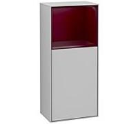 Villeroy und Boch Finion armoire côté F530HBGJ 41.8cm, à droite, la station de charge, une étagère Peony Matt Laque, lumière gris mat
