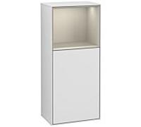 Villeroy und Boch Finion armoire côté F530HHMT 41.8cm, à droite, la station de charge, une étagère Sand Matt Lacquer , laque mate blanche