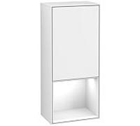 Villeroy und Boch Finion armoire côté F540GFGF 41.8x93.6x27cm, à gauche, au- dessous de plateau Glossy White , laque blanc brillant