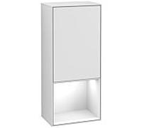 Villeroy und Boch Finion armoire côté F540GFMT 41.8x93.6x27cm, à gauche, au- dessous de plateau Glossy White , laqué mat blanc