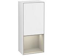 Villeroy und Boch Finion armoire côté F550HHGF 41.8x93.6x27cm, à droite, au- dessous de plateau Sand mat, vernis brillant blanc