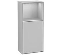 Villeroy und Boch Finion armoire latérale F500GJGJ 41.8x93.6x27cm, gauche, étagère au-dessus gris clair mat, gris clair mat