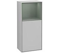 Villeroy und Boch Finion armoire latérale F500GMGJ 41.8x93.6x27cm, gauche, étagère au dessus olive mat, gris clair mat